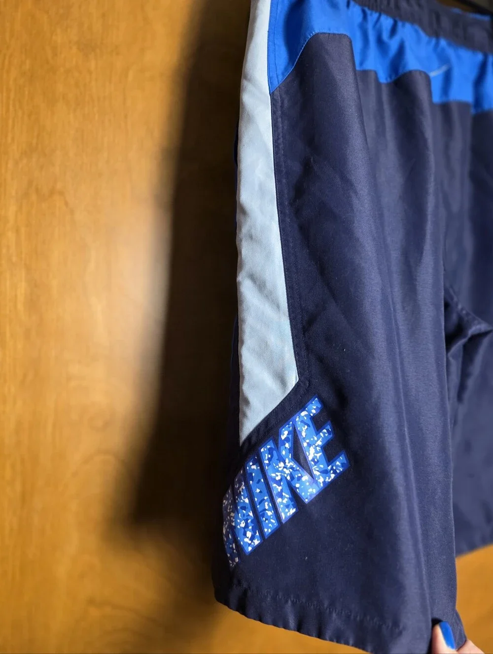 Nike® Navy and Print Swim Trunks